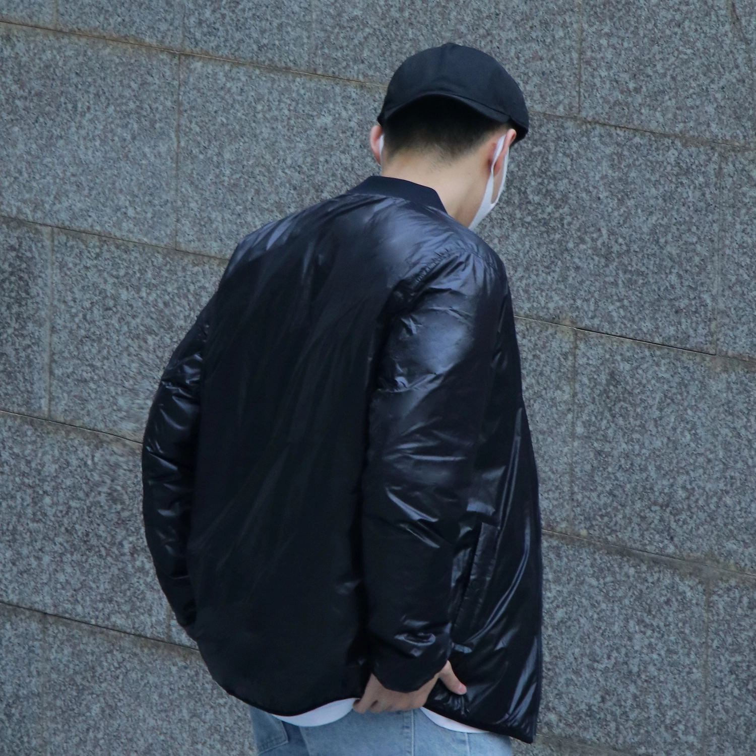 几朴 棒球领两面穿纯色轻便保暖羽绒服 男女同款