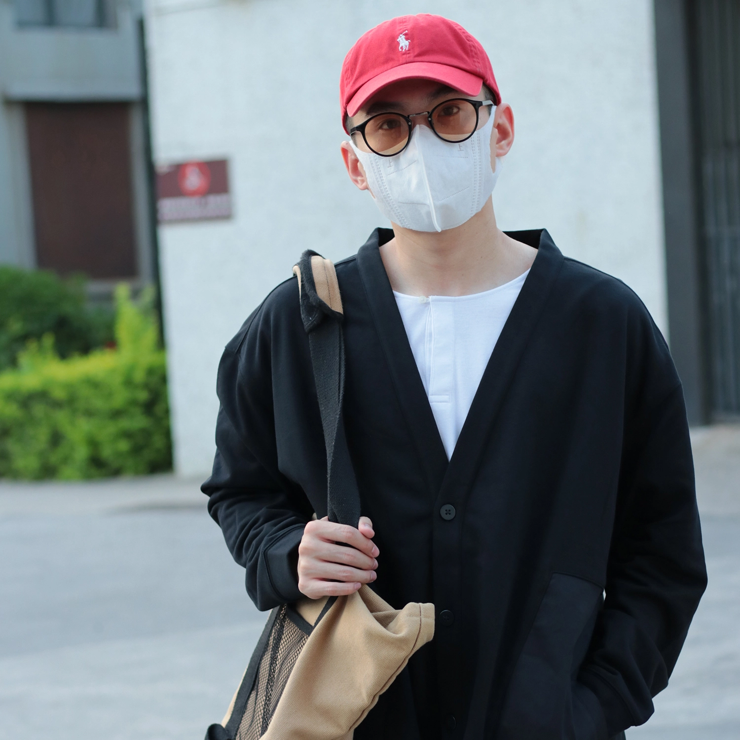 几朴 日系纯色大口袋长袖卫衣开襟外套春秋设计款 男女同款 黑色