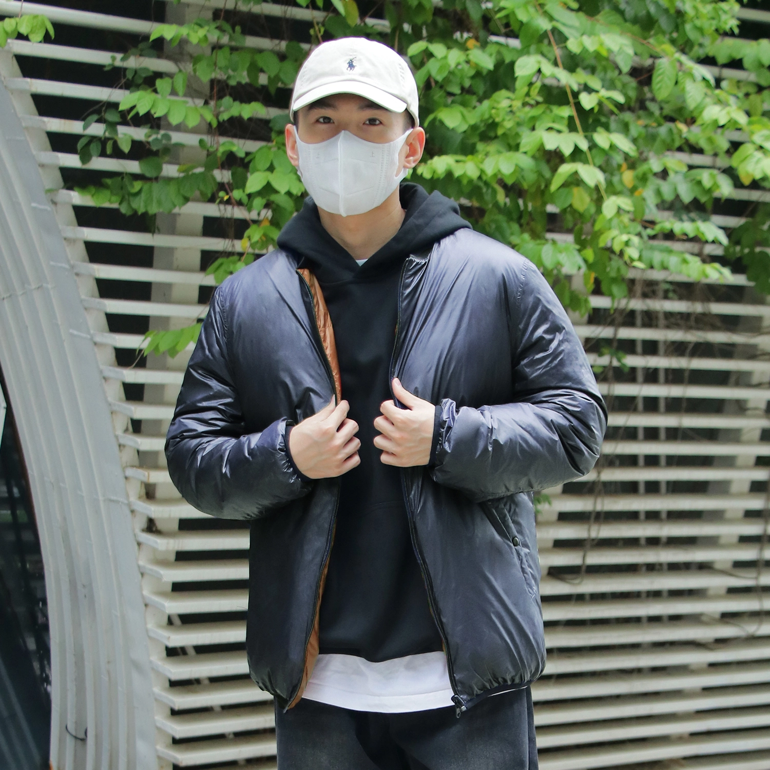 几朴 棒球领两面穿纯色轻便保暖羽绒服 男女同款