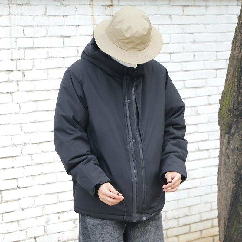 几朴 日系白鸭绒简约设计休闲保暖羽绒服 男女同款 黑色