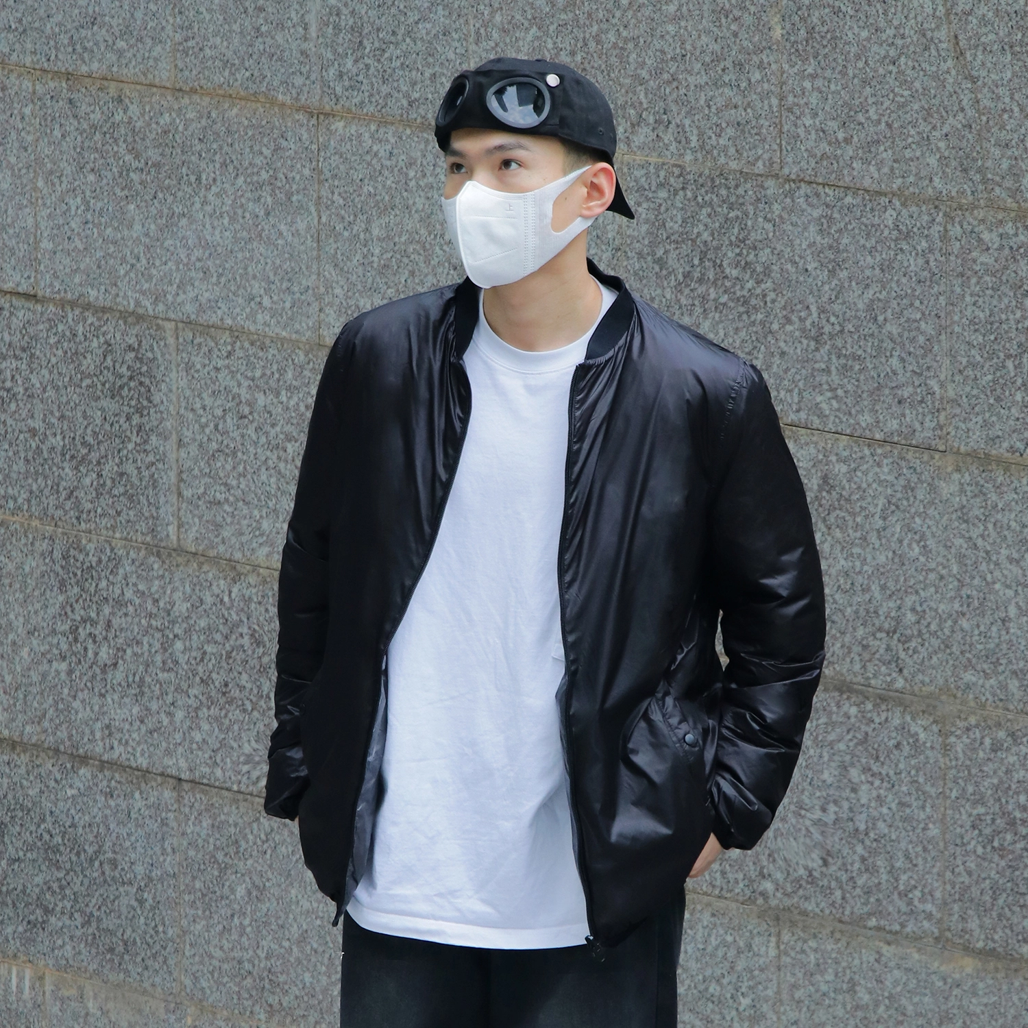 几朴 棒球领两面穿纯色轻便保暖羽绒服 男女同款
