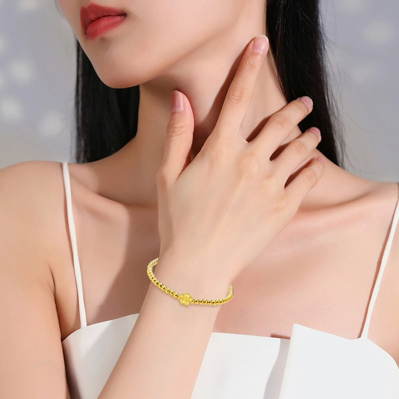 吉艺 古法桃花 复古本命年小众氛围高级 足金 一口价 黄金手串 男女同款情侣款