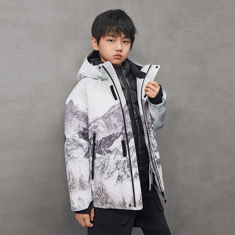 高梵 舒适连帽拉链亲肤羽绒服 青少年
