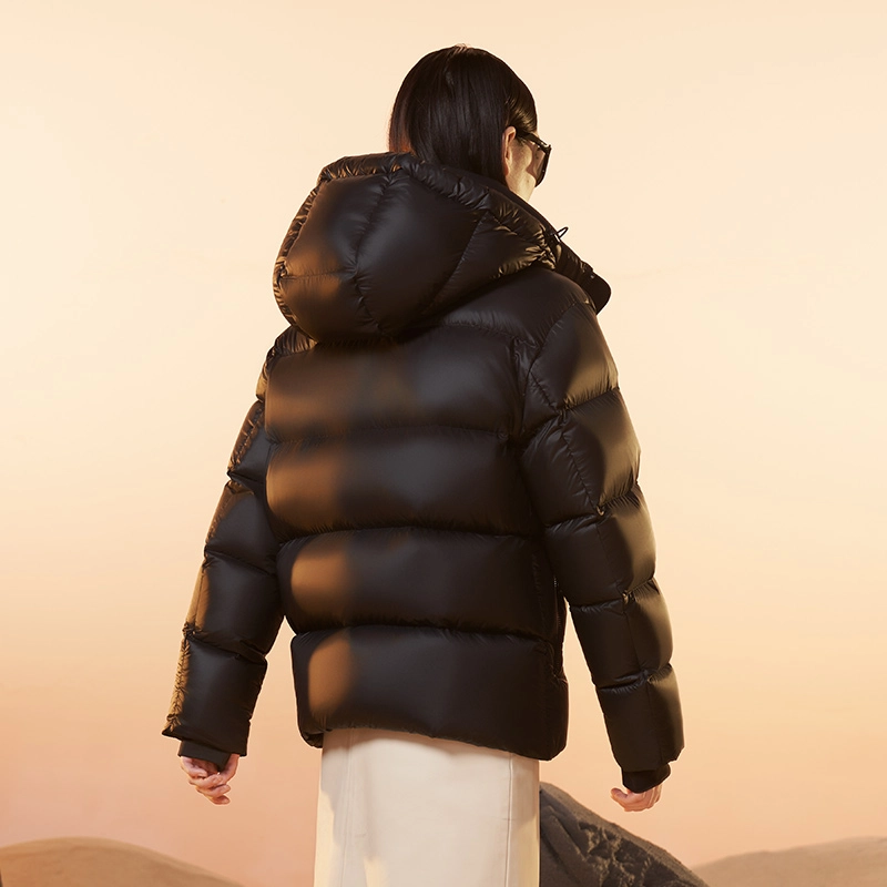 高梵 五格短款加厚纯色长袖羽绒服 男女同款 黑色