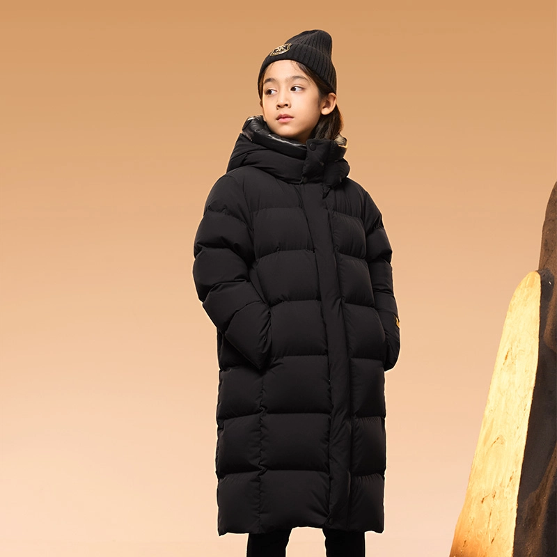 儿童款 高梵 黑金鹅绒服小火山旗舰款长款时尚冬季厚羽绒服