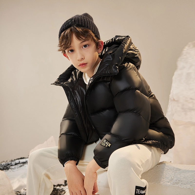 高梵 黑金鹅绒小火山亲子装短款加厚羽绒服 儿童款
