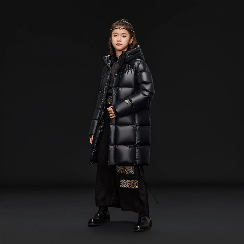 高梵羽绒服 保暖时尚柔软简约宽松 黑色 青少年
