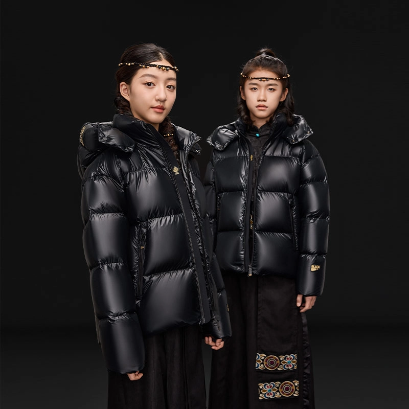 高梵羽绒服 轻盈保暖简约柔软 黑色 青少年