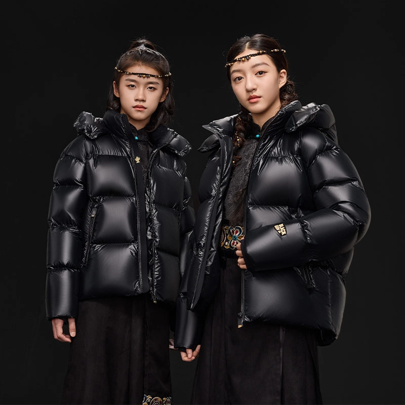 高梵羽绒服 轻盈保暖简约柔软 黑色 青少年