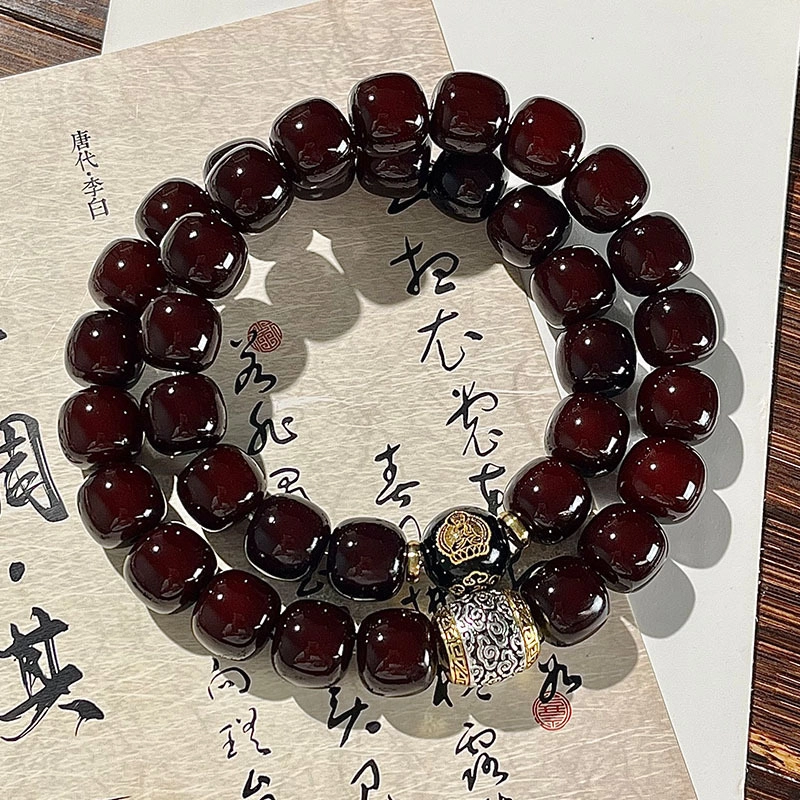 聆听花开 蛇年好运安然有思 祥云溏心生肖守护佛珠念珠盘玩 菩提根 手串 男女同款情侣款