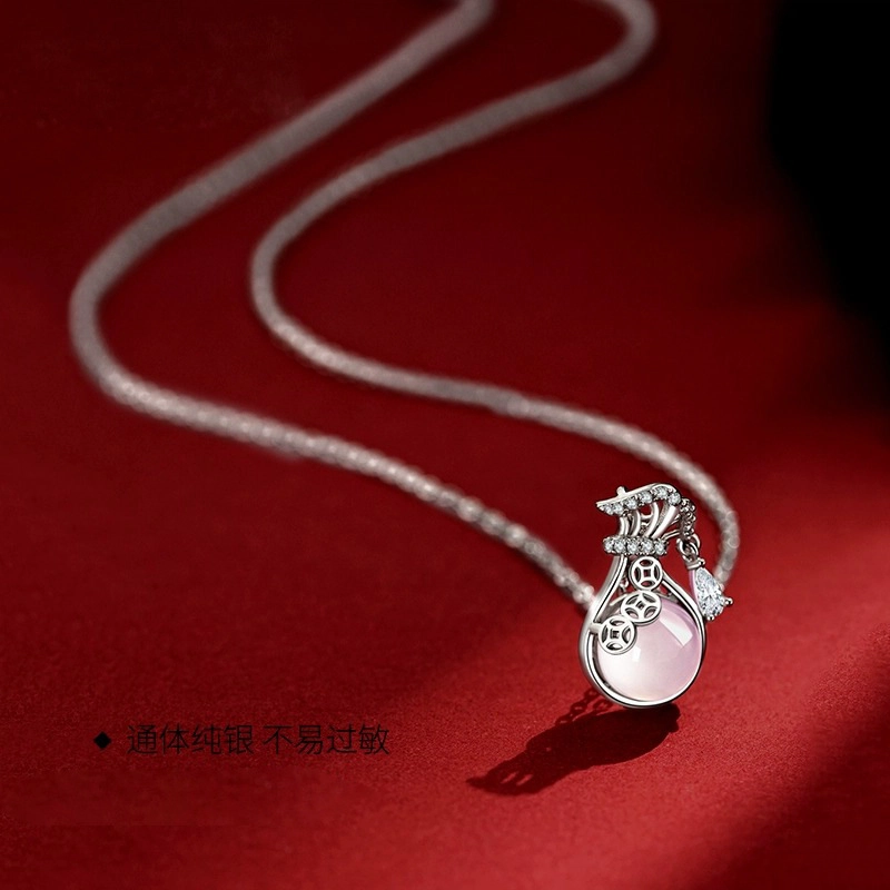 聆听花开 福袋盘缠 轻奢小众设计锁骨链 玉髓 项链 女款