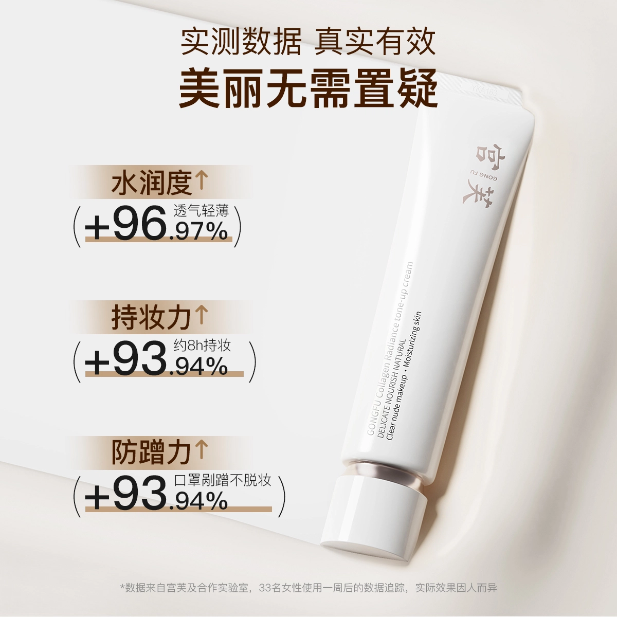 宫芙 全新升级重组胶原养肤水光面部素颜霜 不卡粉均匀肤色持久滋润