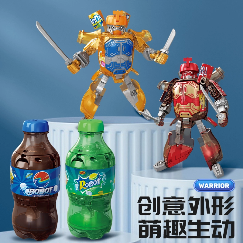 小牧马 汽水武士变形玩具机器人 可乐饮料金刚 潮玩