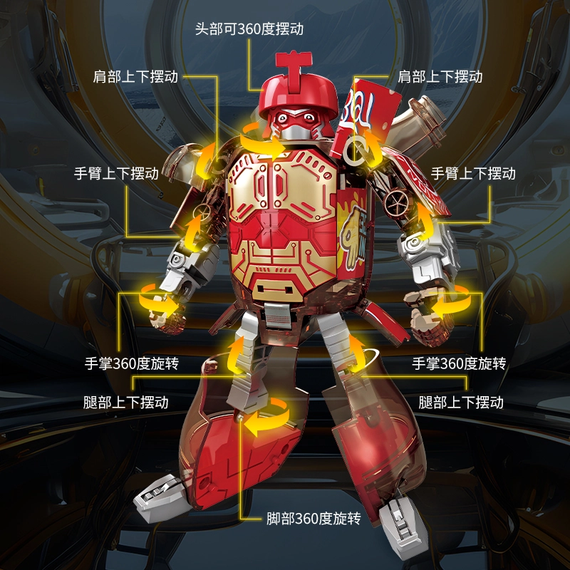 小牧马 汽水武士变形玩具机器人 可乐饮料金刚 潮玩