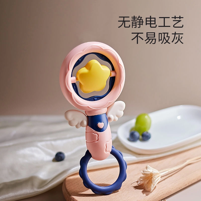 小牧马 手摇铃抓握训练 可啃咬牙胶 早教益智玩具