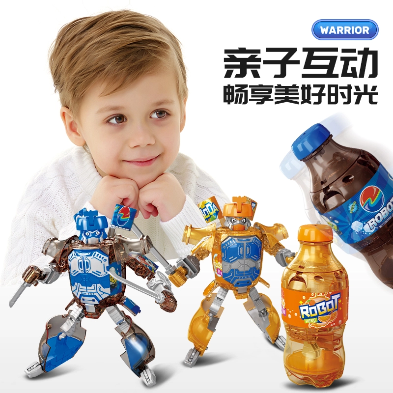 小牧马 汽水武士变形玩具机器人 可乐饮料金刚 潮玩