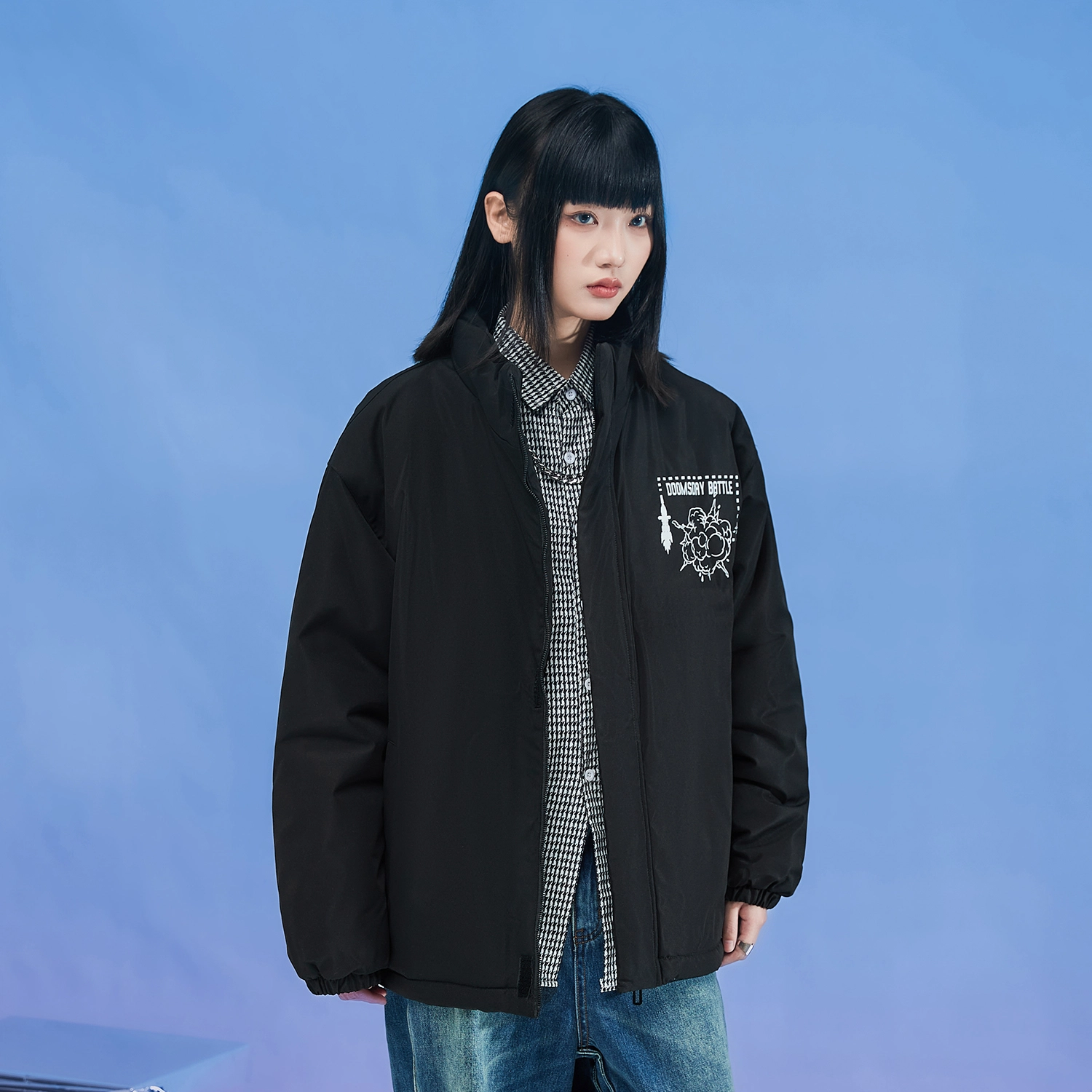 三体 末日之战系列 亚洲舰队系列 休闲保暖加厚户外机能风立领日常美式防风防水防寒柔软舒适宽松面包棉服 男女同款