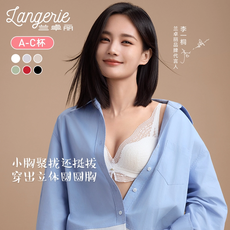 兰卓丽 法式蕾丝小胸聚拢无钢圈时尚文胸 女款