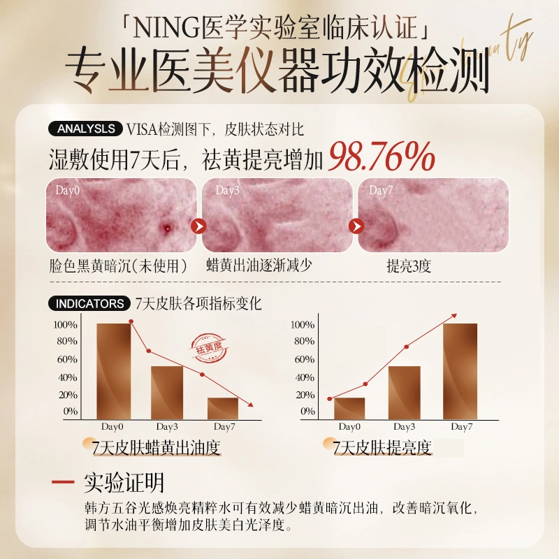 韩方五谷 发光补水保湿精华去黄提亮收缩毛孔湿敷水爽肤水 保湿提亮维稳