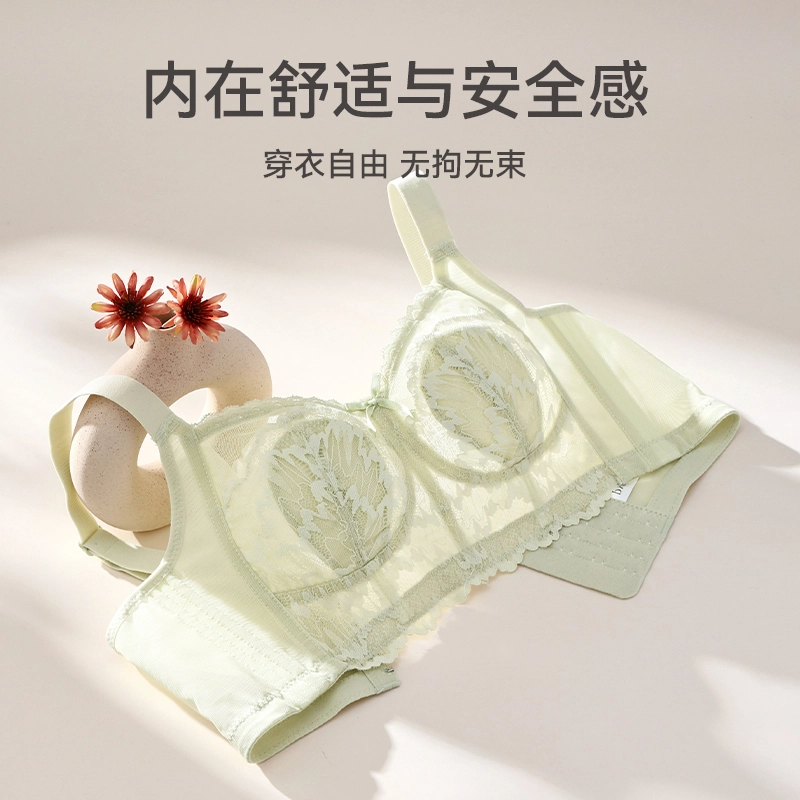 芬腾 大胸显小上托防下垂蕾丝无钢圈收副乳性感薄款文胸 女款