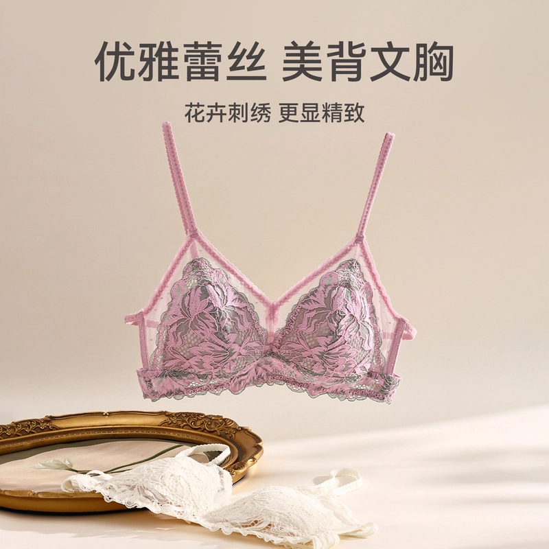 芬腾 女士内衣性感蕾丝无钢圈美背薄款舒适上托防下垂聚拢胸罩文胸 女款
