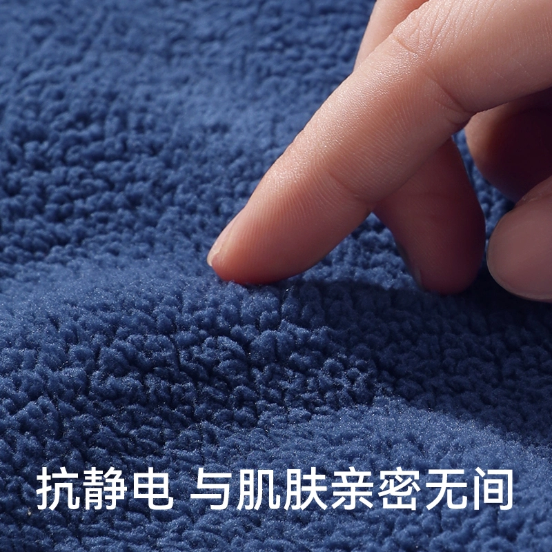 芬腾 蓬蓬绒加厚珊瑚绒抗静电立领开衫拉链睡衣套装 男女同款 多颜色