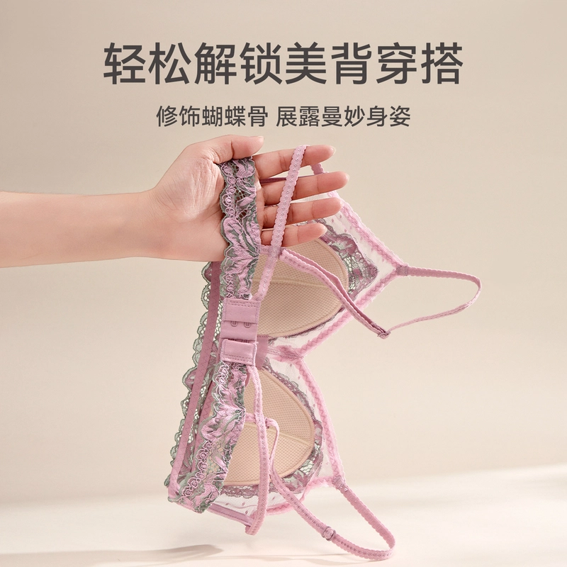 芬腾 女士内衣性感蕾丝无钢圈美背薄款舒适上托防下垂聚拢胸罩文胸 女款