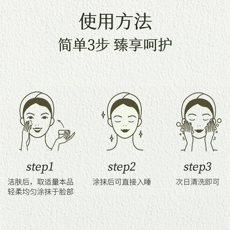 瑷露德玛睡眠面膜 保湿舒缓 免洗 中性肤质多种肤质油性肤质混合型肤质