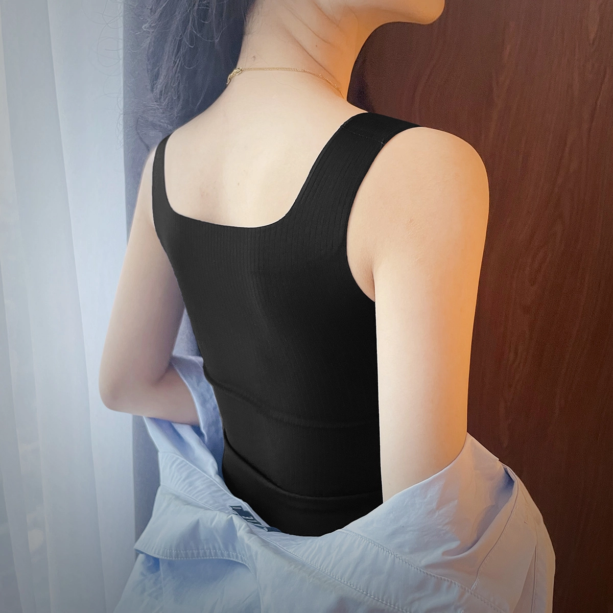 润微 美背显瘦免穿文胸修身百搭打底内搭基础可外穿吊带 女款