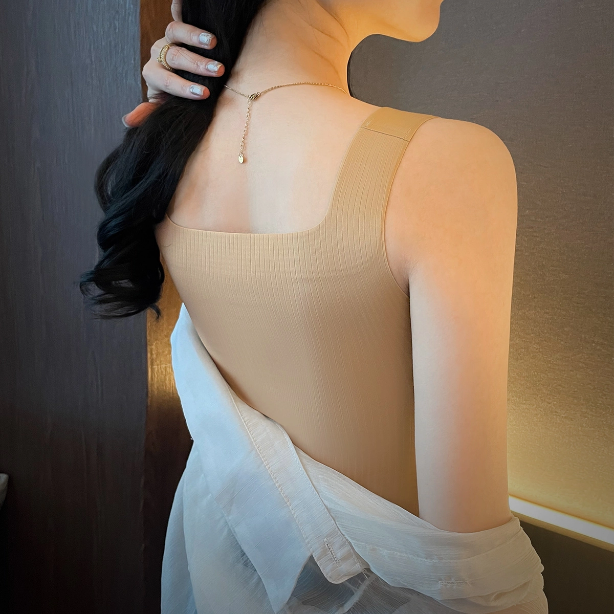 润微 美背显瘦免穿文胸修身百搭打底内搭基础可外穿吊带 女款