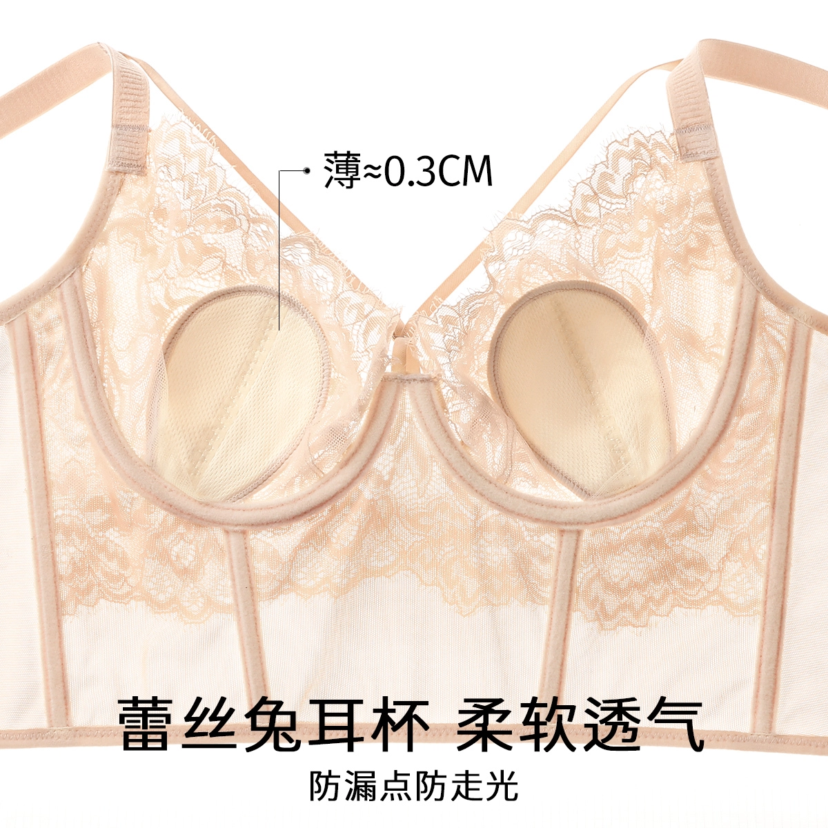 润微 红酒杯系列 蕾丝美背简约性感商务通勤休闲文胸 女款