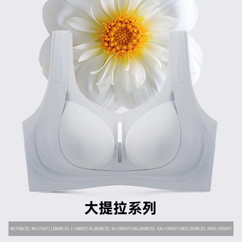 润微 大胸显小内衣女无痕提拉聚拢防下垂收副乳无钢圈文胸 女款