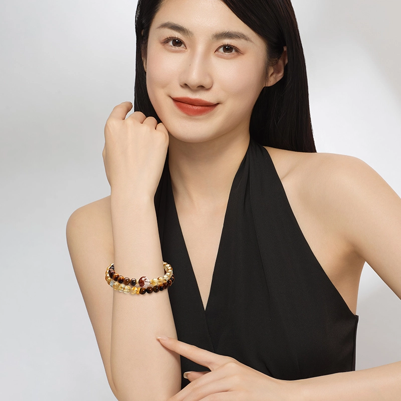 周大生 时来运转 高级感新中式国风 招财纳福 日常百搭小众#好运天然 黄水晶 手串 女款