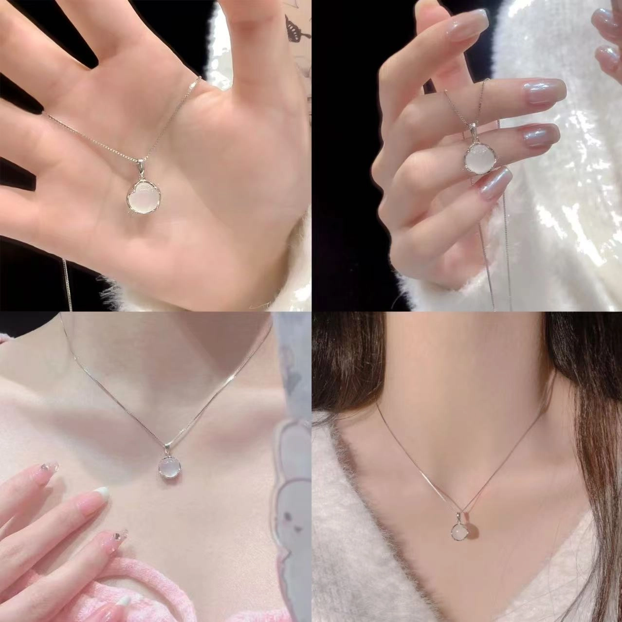 【招桃花】 爱恋珠宝 连荔枝 白月光荔枝冻吊坠 精致浪漫简约小众轻奢百搭#好运天然 玉髓 玉石项链 女款