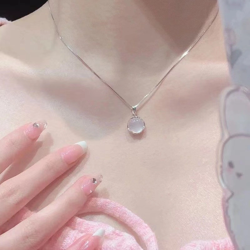 【招桃花】 爱恋珠宝 连荔枝 白月光荔枝冻吊坠 精致浪漫简约小众轻奢百搭#好运天然 玉髓 玉石项链 女款
