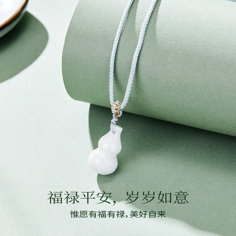 【招财进宝】 妈妈的守护 福禄圆满 玉髓  好运连连 平安吉祥新中式复古文艺优雅招财纳福小众设计玉石项链 女款