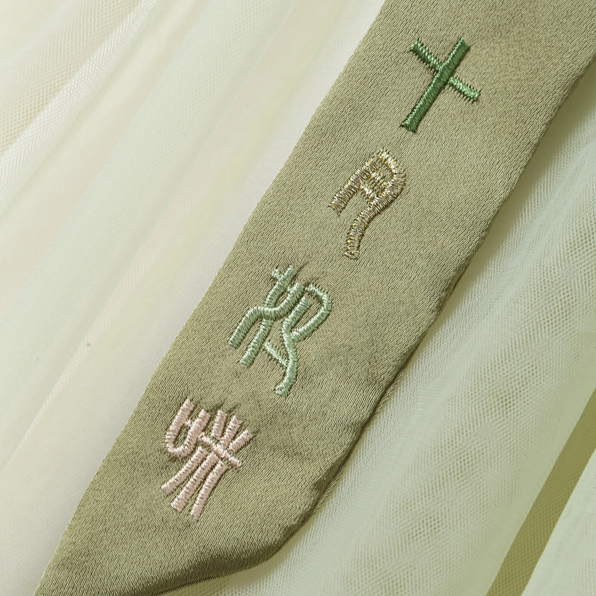 十月妈咪 童装 汉服薄款小女孩古风花卉刺绣荷叶袖 女童 盛夏清荷
