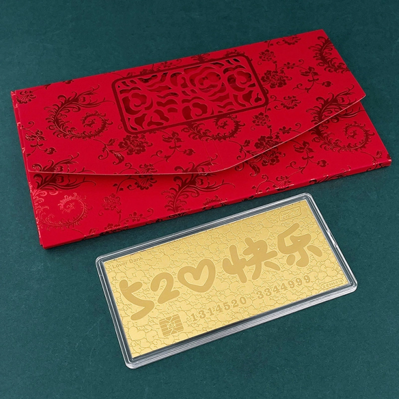 凤庙珠宝 浪漫告白爱情甜美表白一心一意小金库增值储蓄收藏#好运 足金 投资类 金章 男女同款情侣款