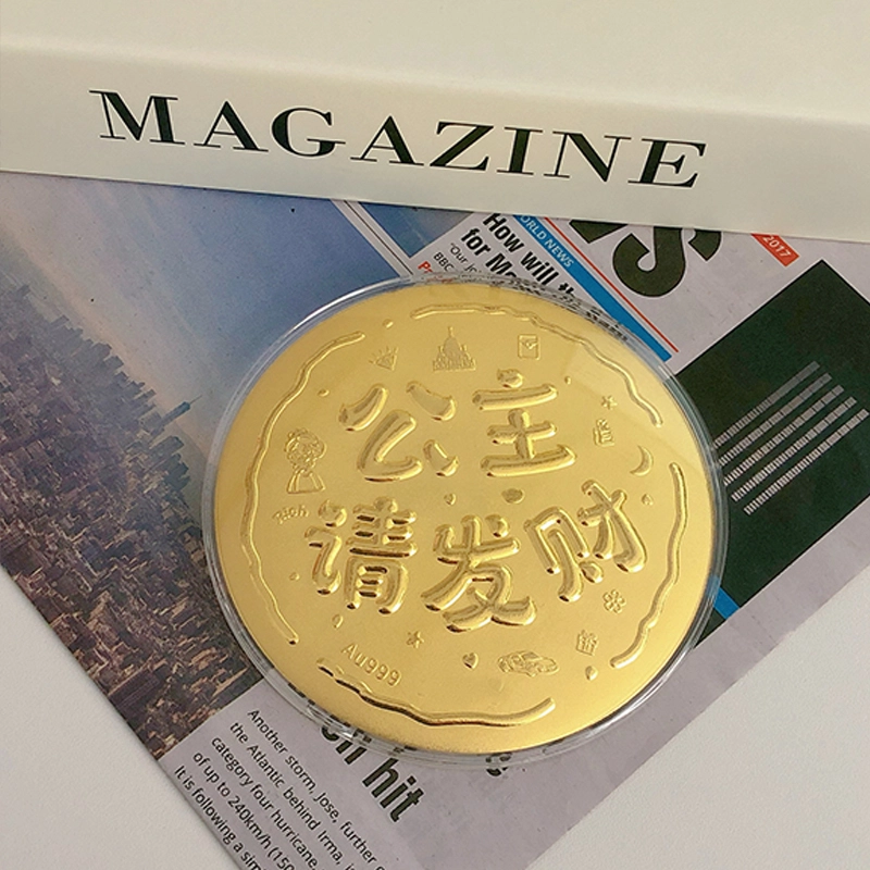 凤庙珠宝 黄金公主请发财 一起暴富招财纳福精致国潮摆件 新中式复古收藏储蓄增值纪念 足金 一口价 挂件 男女同款情侣款