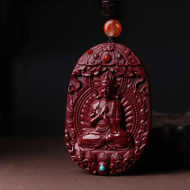 凯真 【高含量】国潮新中式十二生肖八大守护神 精工立体雕古风藏式喜庆红 朱砂 吊坠 男女同款情侣款
