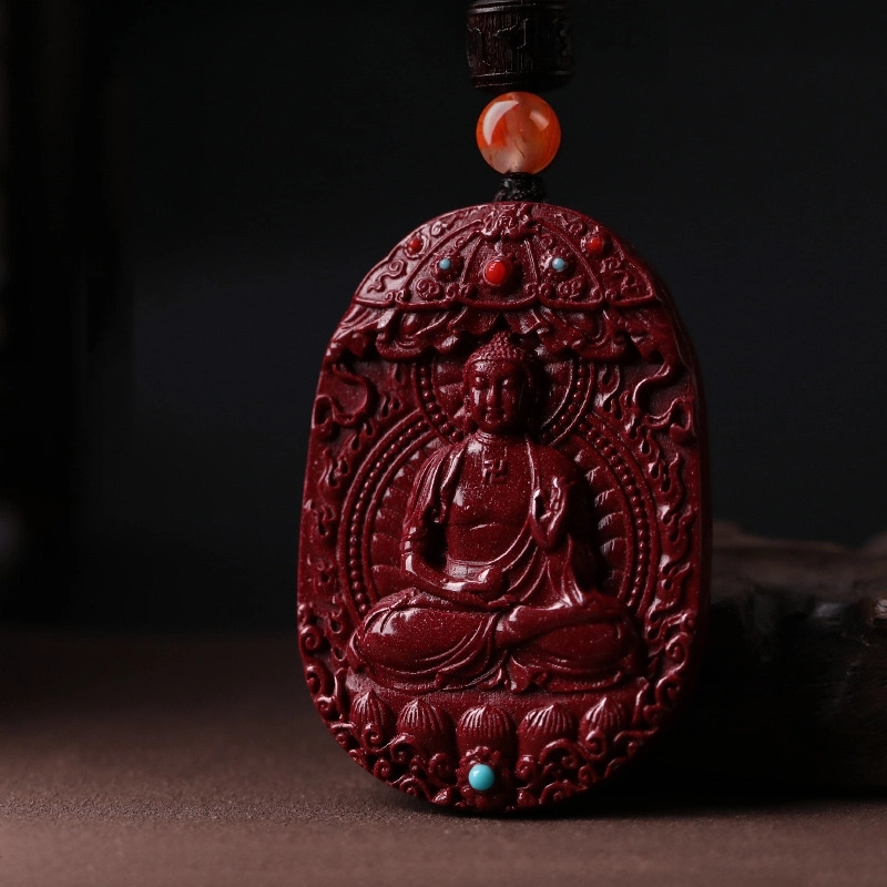凯真 【高含量】国潮新中式十二生肖八大守护神 精工立体雕古风藏式喜庆红 朱砂 吊坠 男女同款情侣款