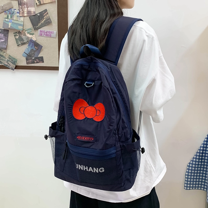 泰迪珍藏 时尚少女轻便简约百搭 尼龙 双肩包 女款 藏青色