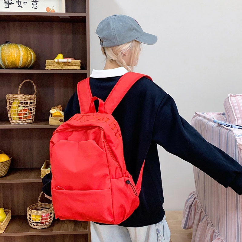 泰迪珍藏 纯色初高中生轻便旅行 尼龙布 双肩包 女款 多色
