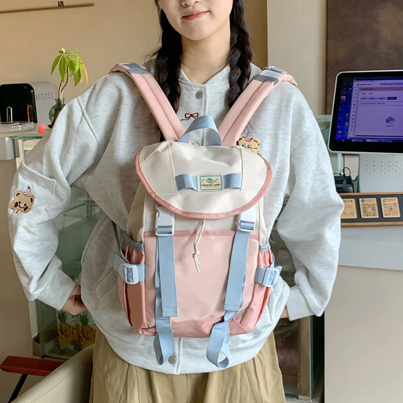 泰迪珍藏 拼接撞色日韩简约包 牛津布 双肩包 女款 多色