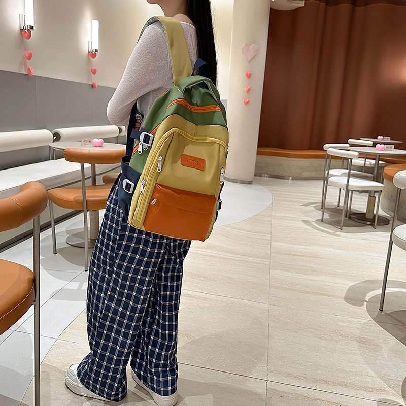泰迪珍藏 极简撞色高颜值小众韩系 尼龙 双肩包 常规 女款 多色