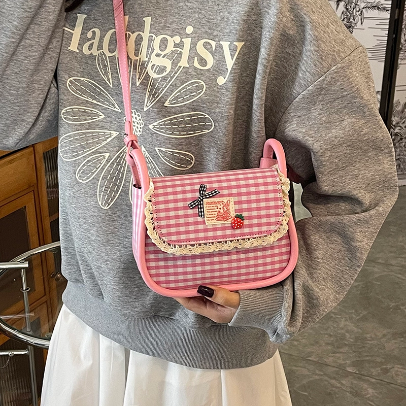 泰迪珍藏 小众设计时尚格子时尚百搭 布 斜挎包 女款 多色