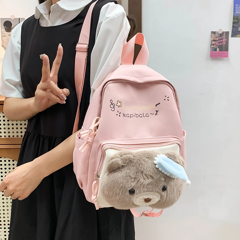 泰迪珍藏 可爱卡通小熊猫背包亲子大学日系 帆布 双肩包 女款 多色