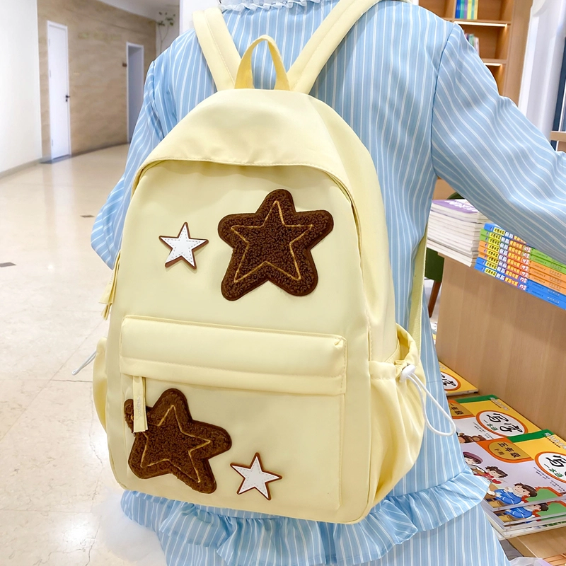 泰迪珍藏 复古纯色百搭学院风 尼龙 双肩包 常规 女款 多色