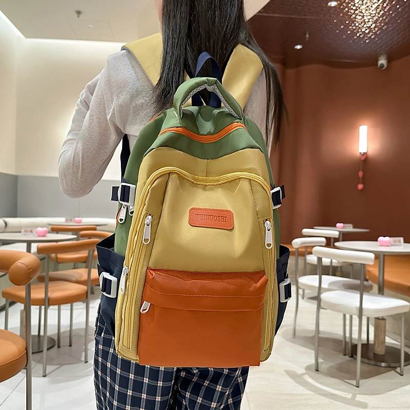 泰迪珍藏 极简撞色高颜值小众韩系 尼龙 双肩包 常规 女款 多色