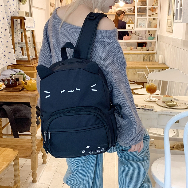 泰迪珍藏 卡通猫咪耳可爱 尼龙布 痛包 常规 女款